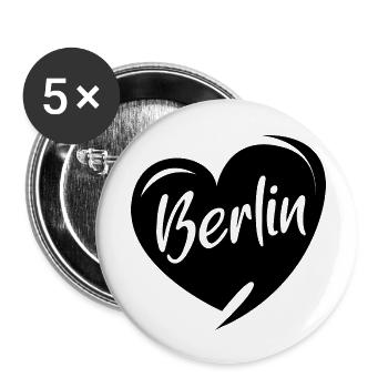 Berlin Love Heart Symbol City Illustration Symbol - Buttons small 1''/25 mm (5-pack) - white - Front