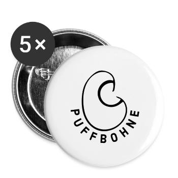 Puffbohne Erfurt - Buttons klein 25 mm (5er Pack) - Weiß - Vorne