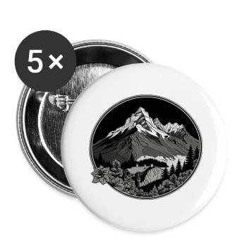 Swiss Mountains - Buttons small 1''/25 mm (5-pack) - white - Front
