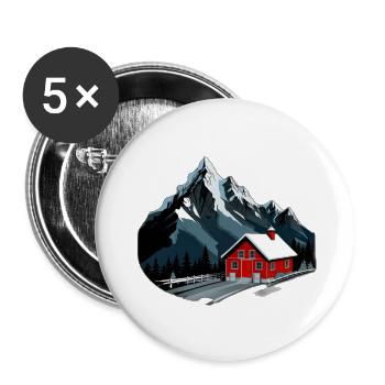Swiss Mountains - Buttons small 1''/25 mm (5-pack) - white - Front