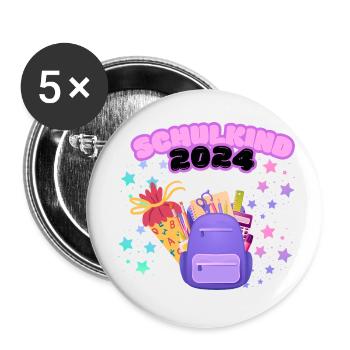 Schule png - Buttons klein 25 mm (5er Pack) - Weiß - Vorne