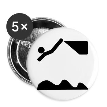 DIVING DIVING SWIMMING - Buttons small 1''/25 mm (5-pack) - white - Front