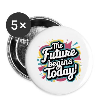 zurück in die Schule - Buttons klein 25 mm (5er Pack) - Weiß - Vorne