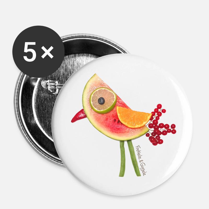 Spaßvogel - Buttons klein 25 mm (5er Pack) - Weiß