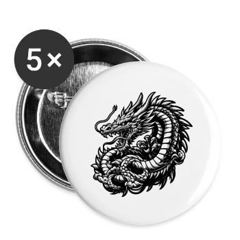 Dragon - Buttons small 1''/25 mm (5-pack) - white - Front