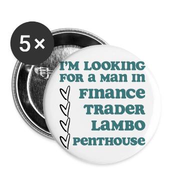 I'm looking for a man in finance - Buttons small 1''/25 mm (5-pack) - white - Front