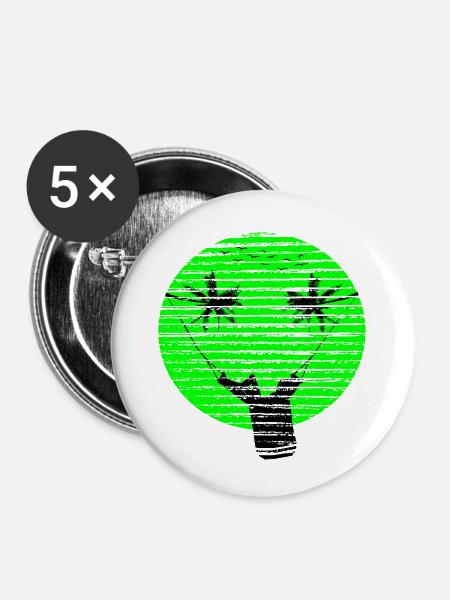 SMILEY-URLAUB - Buttons klein 25 mm (5er Pack) - Weiß