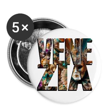 VENEDIG - Buttons klein 25 mm (5er Pack) - Weiß - Vorne