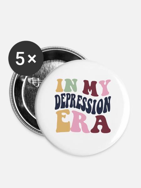 depression era - Buttons klein 25 mm (5er Pack) - Weiß