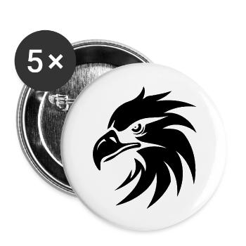 Eagle Eagle Head - Buttons small 1''/25 mm (5-pack) - white - Front