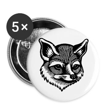 Fuchs Füchse - Buttons klein 25 mm (5er Pack) - Weiß - Vorne