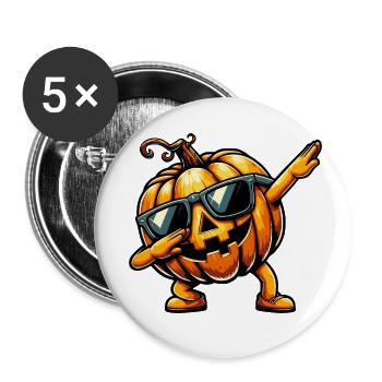 Dabbing Pumpkin - Buttons small 1''/25 mm (5-pack) - white - Front