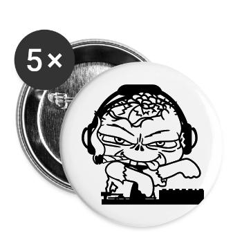 Zombie Monster DJ Horror Mixer Party Music - Buttons small 1''/25 mm (5-pack) - white - Front