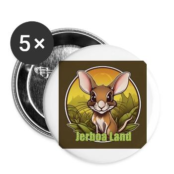 Jerboa Land - Buttons small 1''/25 mm (5-pack) - white - Front