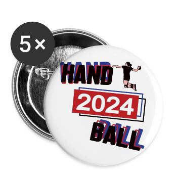 Handball Spielerin Team Turnier Mannschaft 2024 - Buttons klein 25 mm (5er Pack) - Weiß - Vorne