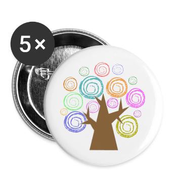 Colorful Spiral Baum Design - Buttons klein 25 mm (5er Pack) - Weiß - Vorne