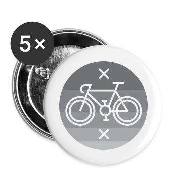 Fahrrad Rennrad Linien Emblem Logo Gravel Fixie - Buttons klein 25 mm (5er Pack) - Weiß - Vorne