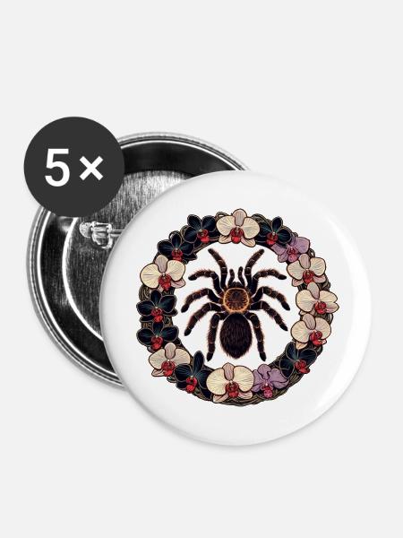 Tarantel - Buttons klein 25 mm (5er Pack) - Weiß