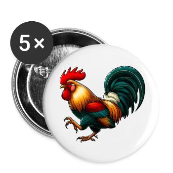 Rooster Pet - Buttons small 1''/25 mm (5-pack) - white - Front