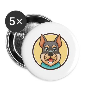 Cesky Fousek Hunderasse Cartoon Kawaii Clipart Haustier - Buttons klein 25 mm (5er Pack) - Weiß - Vorne
