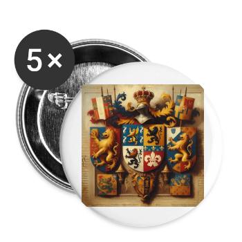 Armoiries revisité France - Lot de 5 petits badges (25 mm) - blanc - Devant
