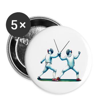 Elegant fencer, noble sport - Buttons small 1''/25 mm (5-pack) - white - Front