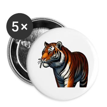 Fauve Felin Tigre: Beauté Sauvage ! - Lot de 5 petits badges (25 mm) - blanc - Devant