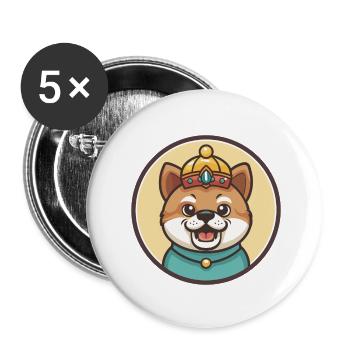 Chinese Imperial Dog Breed Cartoon Kawaii Clipart - Buttons small 1''/25 mm (5-pack) - white - Front