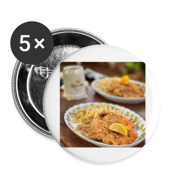 Die Liebe desSchnitzel,die letzten wahren Künstler - Buttons klein 25 mm (5er Pack) - Weiß - Vorne