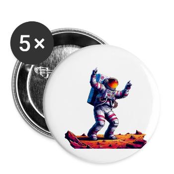 Eine Weltraumreise, Astroanut Mondplanet - Buttons klein 25 mm (5er Pack) - Weiß - Vorne