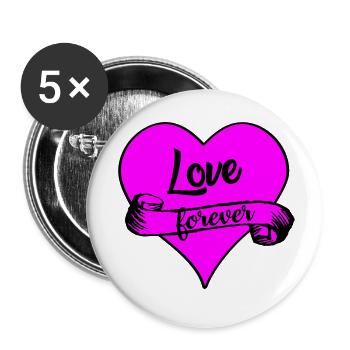 love forever - Buttons small 1''/25 mm (5-pack) - white - Front