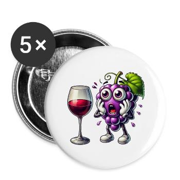 Funny wine grape design - Buttons small 1''/25 mm (5-pack) - white - Front