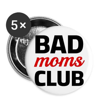 Club des mauvaises mamans - Lot de 5 petits badges (25 mm) - blanc - Devant
