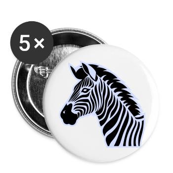 zebra - Buttons klein 25 mm (5er Pack) - Weiß - Vorne