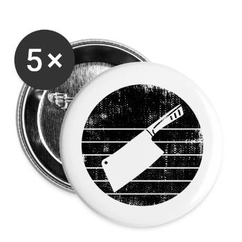 Hackbeil Skizze - Buttons klein 25 mm (5er Pack) - Weiß - Vorne