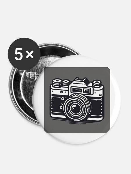 Classic Click - Buttons klein 25 mm (5er Pack) - Weiß