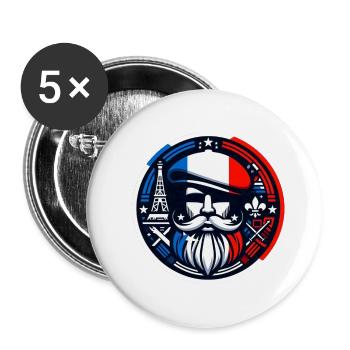 French Family - Lot de 5 petits badges (25 mm) - blanc - Devant
