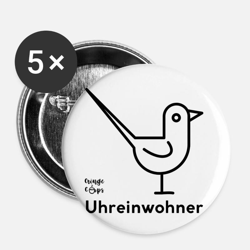 Uhreinwohner - Buttons klein 25 mm (5er Pack) - Weiß