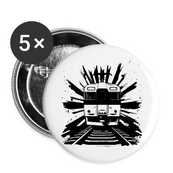 Railway Sketch - Buttons small 1''/25 mm (5-pack) - white - Front