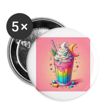 Cosmic Delight - Buttons klein 25 mm (5er Pack) - Weiß - Vorne
