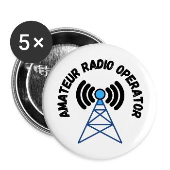 Amateur Radio Operator - Buttons klein 25 mm (5er Pack) - Weiß - Vorne