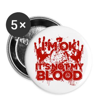 Halloween Happy Horror Monster Blood Spooky Scary - Buttons small 1''/25 mm (5-pack) - white - Front