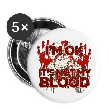 Halloween Happy Horror Monster Blood Spooky Scary - Buttons small 1''/25 mm (5-pack) - white - Front