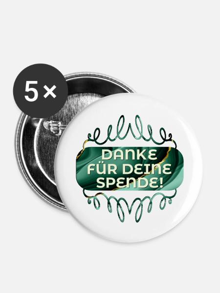 DANKE SPENDE - Buttons klein 25 mm (5er Pack) - Weiß