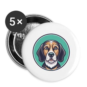 Litauische Laufhund Rasse Karikatur Kawaii Clipart - Buttons klein 25 mm (5er Pack) - Weiß - Vorne