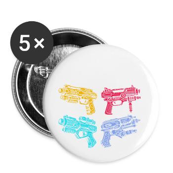 Choisissez votre arme pistolet à eau d’été - Lot de 5 petits badges (25 mm) - blanc - Devant