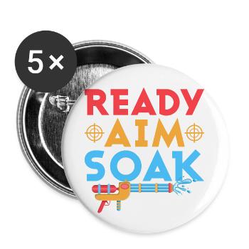 Ready Aim Soak Squirt Gun Summer Water Fun - Buttons small 1''/25 mm (5-pack) - white - Front
