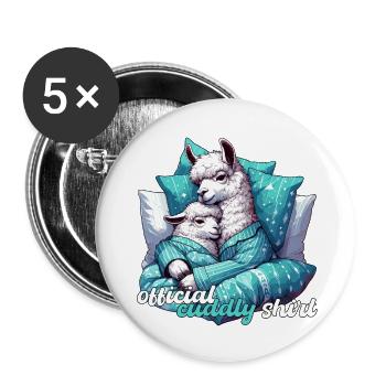 Offizielles Kuschelshirt Lama Lamas Geschenk - Buttons klein 25 mm (5er Pack) - Weiß - Vorne