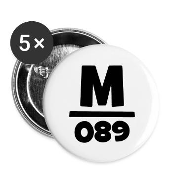 089 München Vorwahl Telefon telefonieren Bayern - Buttons klein 25 mm (5er Pack) - Weiß - Vorne