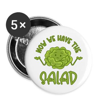 Maintenant, nous avons la salade - Lot de 5 petits badges (25 mm) - blanc - Devant